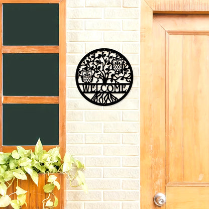 Tree Of Life Owl Metal Wall Art Decoration