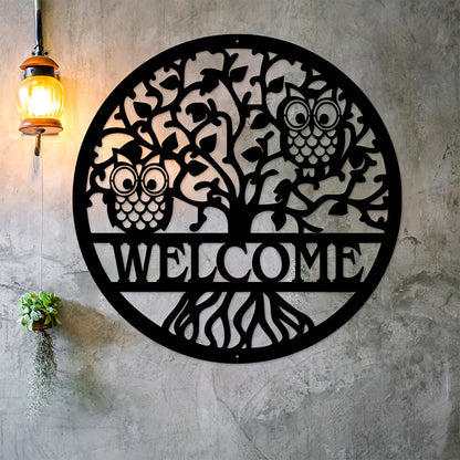 Tree Of Life Owl Metal Wall Art Decoration