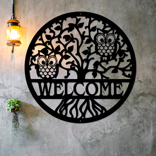 Tree Of Life Owl Metal Wall Art Decoration