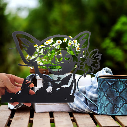 Suckling Pig and Flower Farm Peeping Animal Outdoor Metal Garden Art