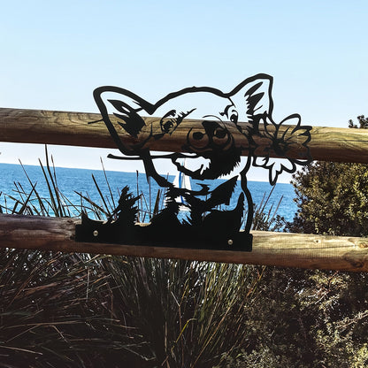 Suckling Pig and Flower Farm Peeping Animal Outdoor Metal Garden Art