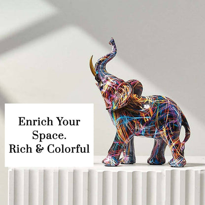 Creative Graffiti Elephant Figurine