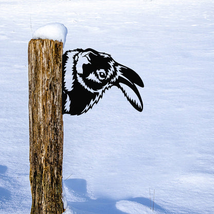 Rabbit Farm Peeping Animal Outdoor Metal Garden Art