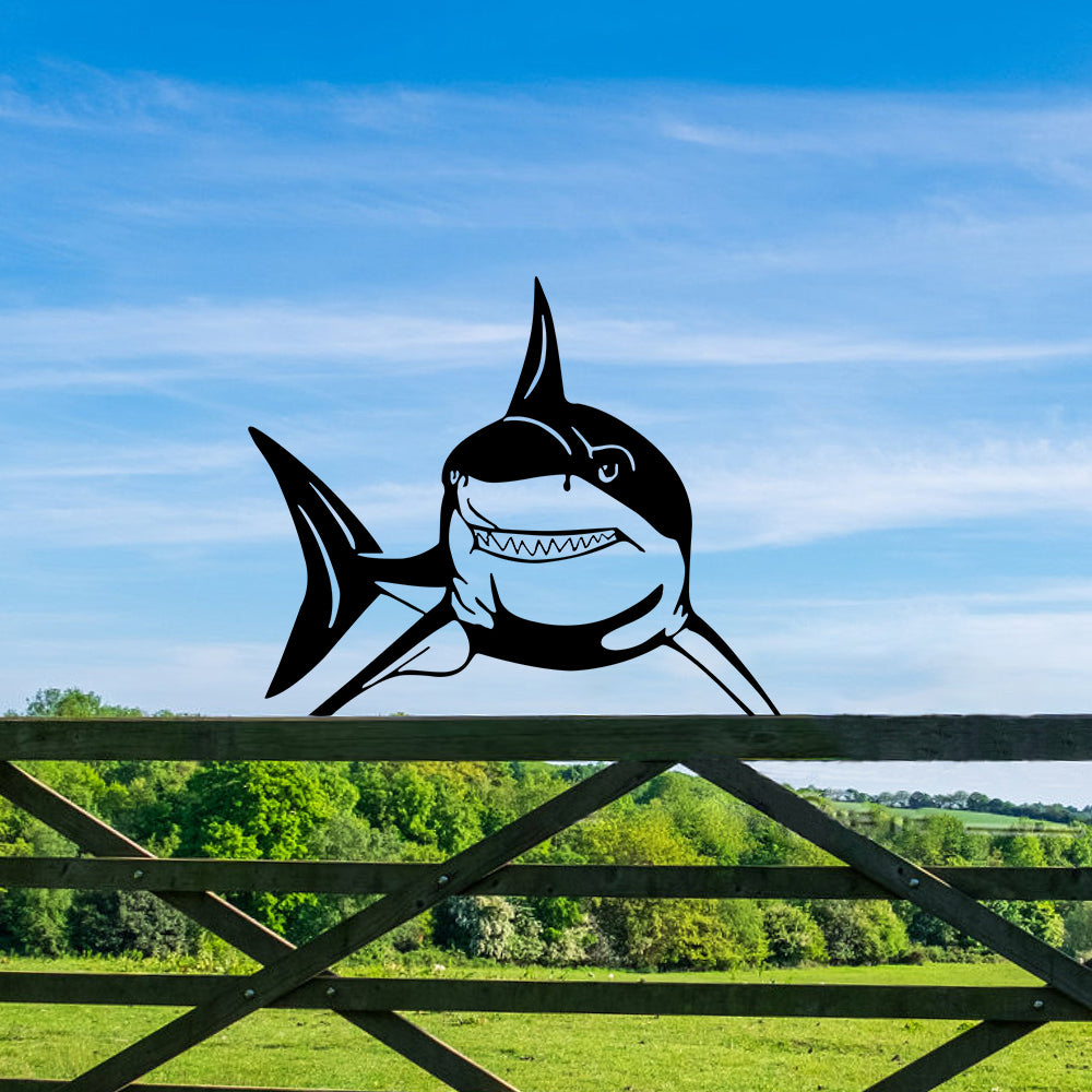 Shark Marine Peeping Animal Outdoor Metal Garden Art