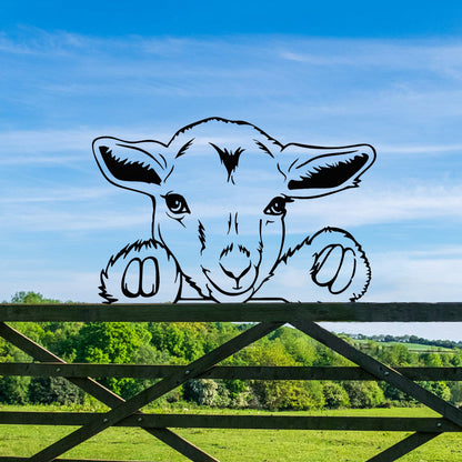 Sheep Farm Peeping Animal Outdoor Metal Garden Art