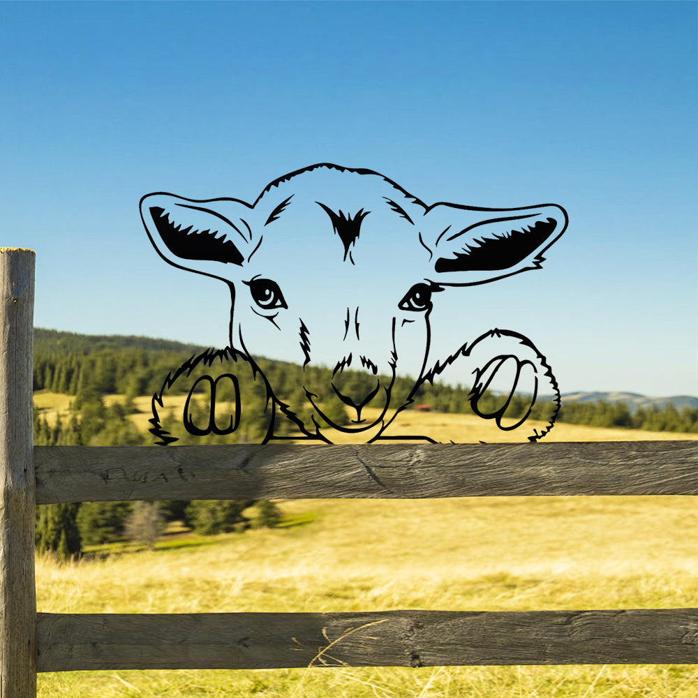 Sheep Farm Peeping Animal Outdoor Metal Garden Art