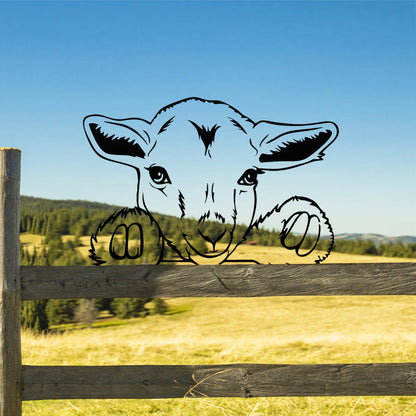 Sheep Farm Peeping Animal Outdoor Metal Garden Art