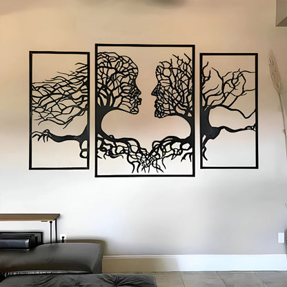 3 Pcs Kissing Tree of Life Metal Wall Art