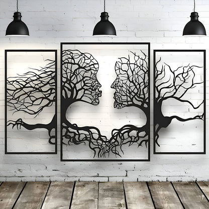 3 Pcs Kissing Tree of Life Metal Wall Art