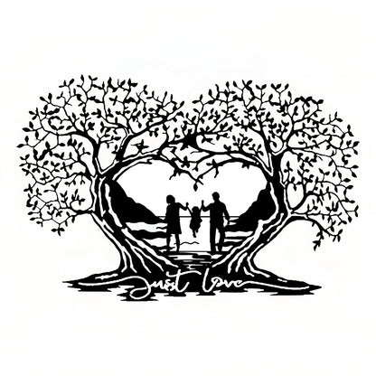 Family Tree Love Tree Heart Shaped Tree Of Life Metal Wall Art