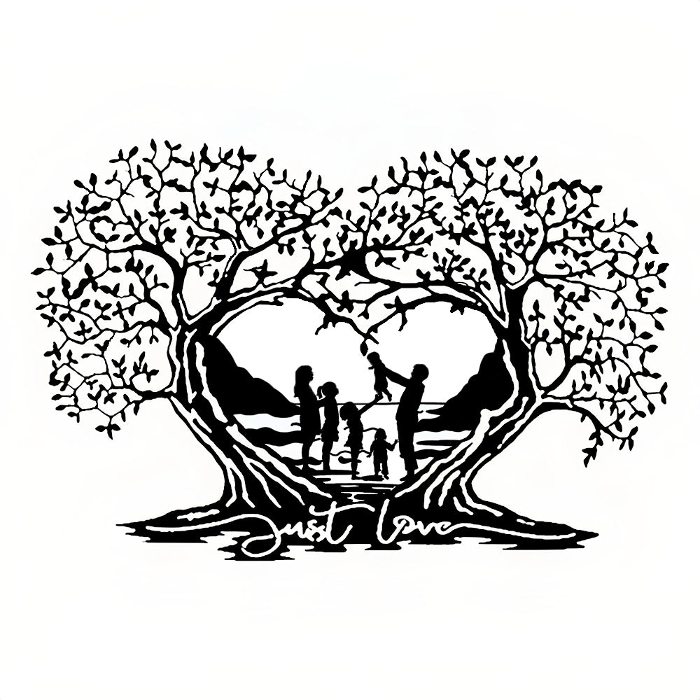 Family Tree Love Tree Heart Shaped Tree Of Life Metal Wall Art