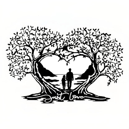 Family Tree Love Tree Heart Shaped Tree Of Life Metal Wall Art