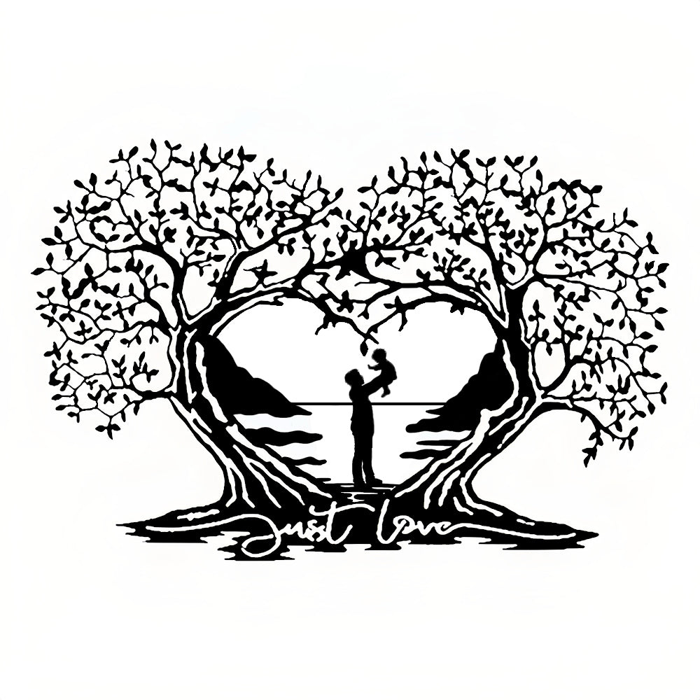 Family Tree Love Tree Heart Shaped Tree Of Life Metal Wall Art